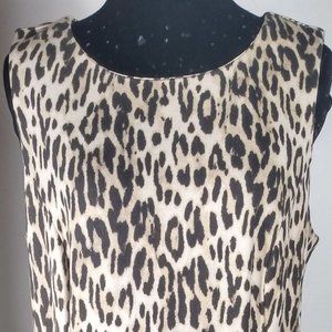 Chico's Stretchy Leopard Animal Print Sleeveless Shift Dress Size: 1.5 (S)